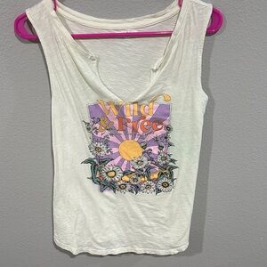 Wild & Free Graphic Tank Top - Cream